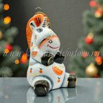 Елочная игрушка «Единорог» (цветная с золотом) ШФ-053С