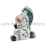 Елочная игрушка «Единорог» (цветная с золотом) ШФ-053С