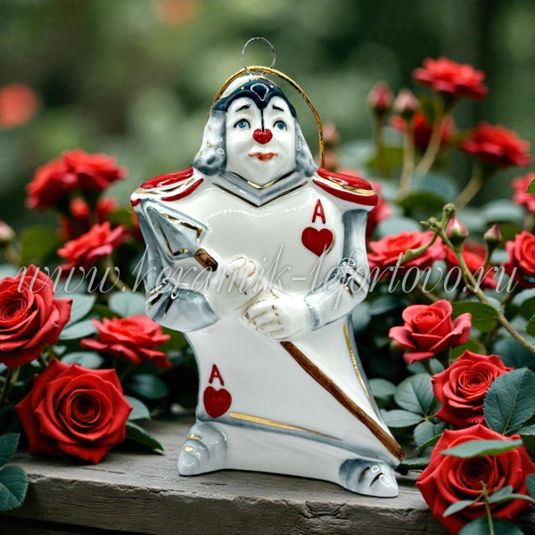 Елочная игрушка «Карта Туз» (цветная с золотом) ШФ-053С