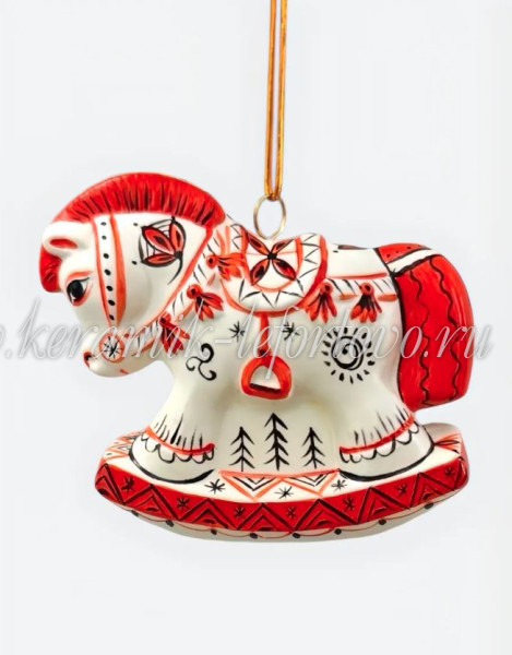 Елочная игрушка «Лошадка» мезенская акрил (цветная), ШФ-053С
