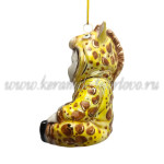 Елочная игрушка «Малыш в костюме жирафа» VIP (цветная с золотом), ШФ-053С