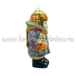 Елочная игрушка «Малыш с мишкой» (цветная с золотом), ШФ-053С