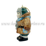 Елочная игрушка «Малыш с мишкой» коричневый (цветная с золотом), ШФ-053С