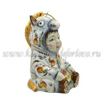 Елочная игрушка «Малыш в яблоках» VIP (цветная с золотом), ШФ-053С