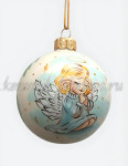 Елочная игрушка Шарик «Ангел с голубем» (цветная с золотом), 0,05 л, ШФ-053С