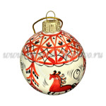 Елочная игрушка Шарик «Мезенские кони» (цветная с золотом), 0,05 л, ШФ-053С