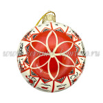 Елочная игрушка Шар плоский «Мезенский олень» (цветная с золотом), 0,05 л, ШФ-053С