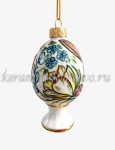 Елочная игрушка «Яйцо ХВ на ножке» Пасхальный кролик (глазурь с золотом), 0,05 л, ШФ-053С
