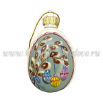 Елочная игрушка «Яйцо ХВ» Подснежники акрил, ШФ-053С