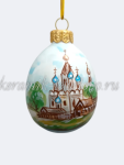 Елочная игрушка «Яйцо ХВ» Церковь белая акрил, ШФ-053С