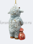 Елочная игрушка "Малыш в костюме овечки" (цветная с золотом), ШФ-053С