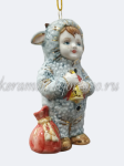 Елочная игрушка "Малыш в костюме овечки" (цветная с золотом), ШФ-053С