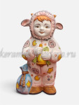 Елочная игрушка "Малыш в костюме овечки" VIP (цветная с золотом), ШФ-053С