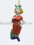 Елочная игрушка "Няня из Простоквашино" (цветная с золотом), ШФ-053С