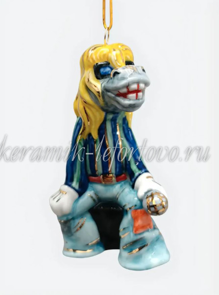 Елочная игрушка "Осел из Бременских музыкантов" (цветная с золотом), ШФ-053С