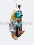 Елочная игрушка "Пес из Бременских музыкантов" (цветная с золотом), ШФ-053С