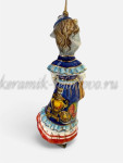 Елочная игрушка-колокольчик "Коза Барышня" VIP (цветная с золотом), ШФ-053С