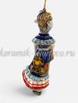 Елочная игрушка-колокольчик "Коза Барышня" VIP (цветная с золотом), ШФ-053С