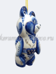 Елочная игрушка "Олимпийский мишка" (кобальт с золотом), ШФ-053С