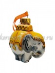 Елочная игрушка "Слон" (цветная с золотом), 0,05  л, ШФ-053С
