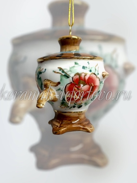 Елочная игрушка "Самовар" (цветная с золотом), в асс-те, 0,05 л, ШФ-053С Елочная игрушка "Самовар" (цветная с золотом), в асс-те, 0,05 л, ШФ-053С