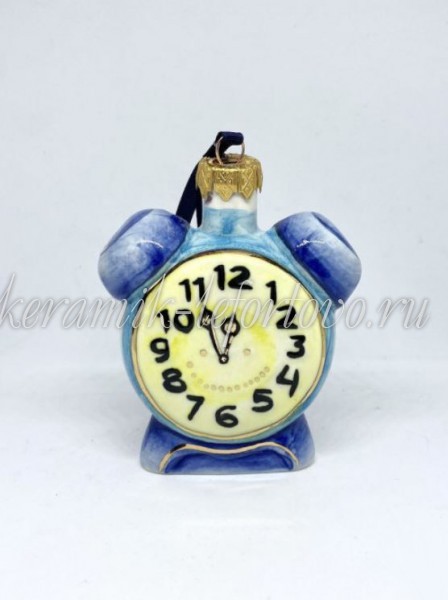 Елочная игрушка "Часы" (цветные с золотом), 0,05 л, ШФ-053С