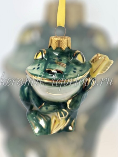 Елочная игрушка "Лягушка" (цветная с золотом),  0,05 л, ШФ-053С