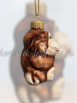 Елочная игрушка "Обезьяна" (цветная с золотом), 0,05 л, ШФ-053С