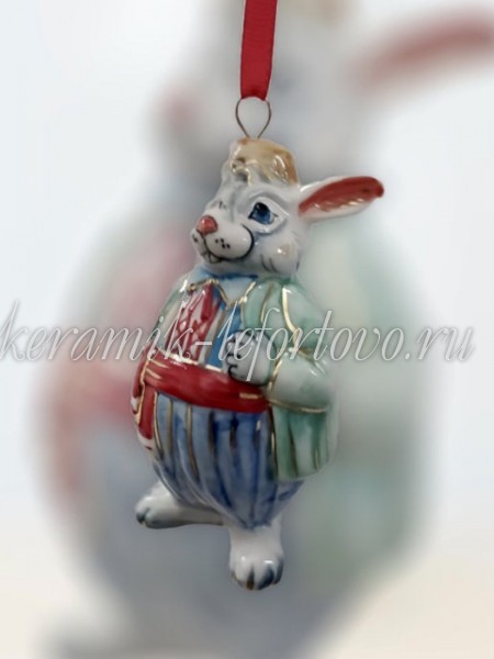 Елочная игрушка "Заяц" (цветная с золотом), 0,05 л, в асс-те, ШФ-053С Елочная игрушка "Заяц" (цветная с золотом), 0,05 л, в асс-те, ШФ-053С